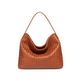 Woven Leather Hobo Bag – Deep Burgundy | Soft Slouchy Design, Handmade Weave - in Beige | Arvea Bags