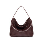 Woven Leather Hobo Bag – Deep Burgundy | Soft Slouchy Design, Handmade Weave - in Grape Purple | Arvea Bags
