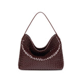 Woven Leather Hobo Bag – Deep Burgundy | Soft Slouchy Design, Handmade Weave - in Grape Purple | Arvea Bags