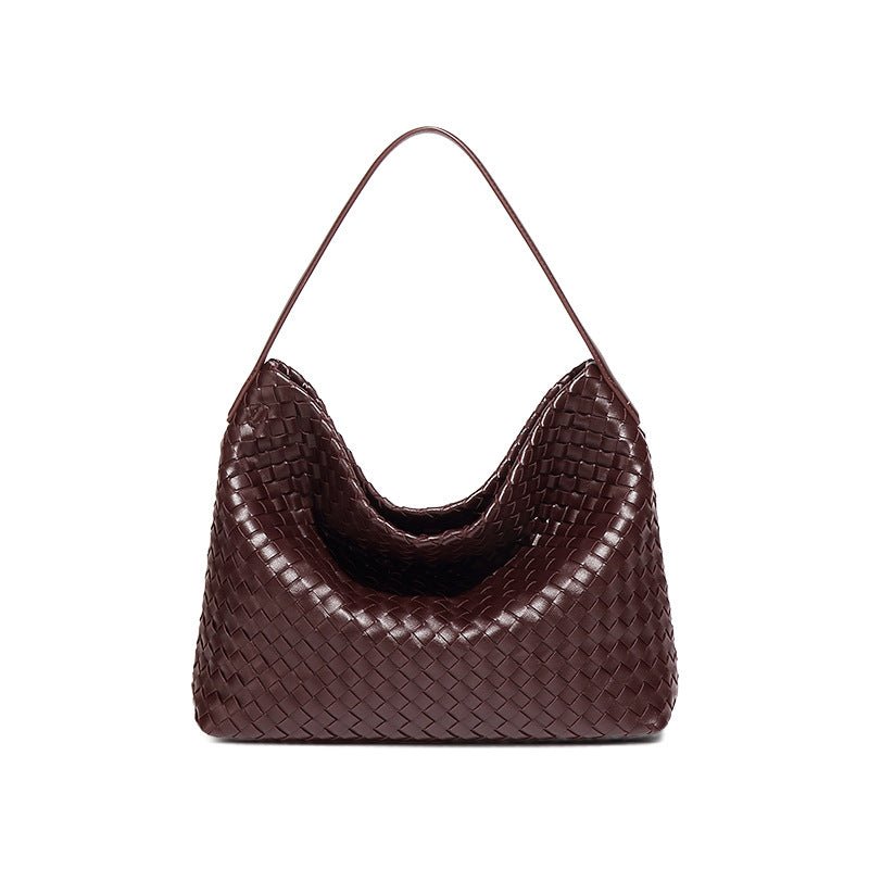 Woven Leather Hobo Bag – Deep Burgundy | Soft Slouchy Design, Handmade Weave - in Grape Purple | Arvea Bags