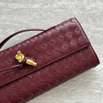 Woven Leather Shoulder Clutch – Minimalist Handbag with Detachable Strap - in Black | Arvea Bags