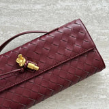 Woven Leather Shoulder Clutch – Minimalist Handbag with Detachable Strap - in Black | Arvea Bags