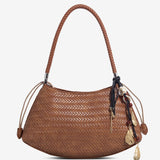 Woven Shoulder Hobo Bag for Women – Chic & Boho - Inspired - in Almond Brown | Arvea Bags