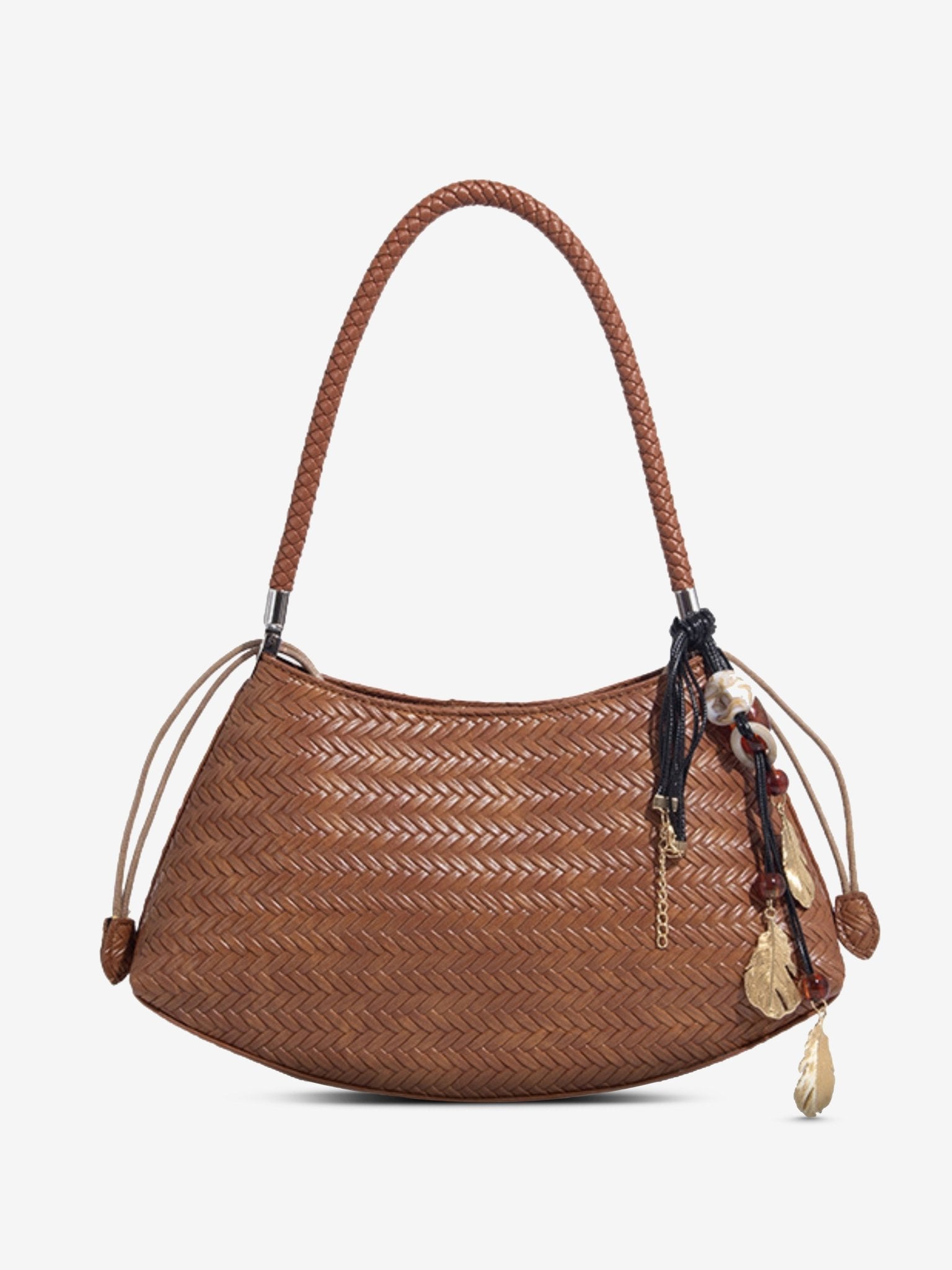 Woven Shoulder Hobo Bag for Women – Chic & Boho - Inspired - in Almond Brown | Arvea Bags