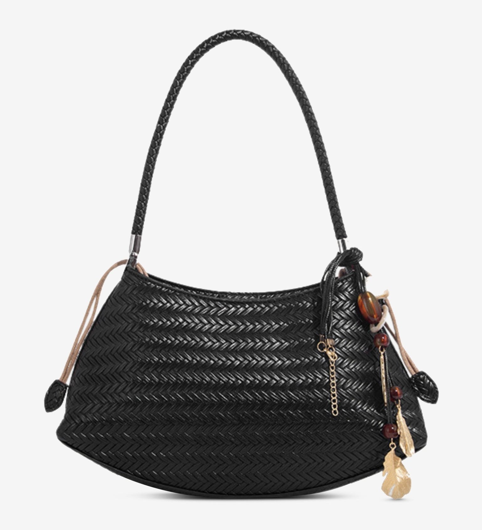 Woven Shoulder Hobo Bag for Women – Chic & Boho - Inspired - in Black | Arvea Bags