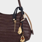 Woven Shoulder Hobo Bag for Women – Chic & Boho - Inspired - in Dark Brown | Arvea Bags