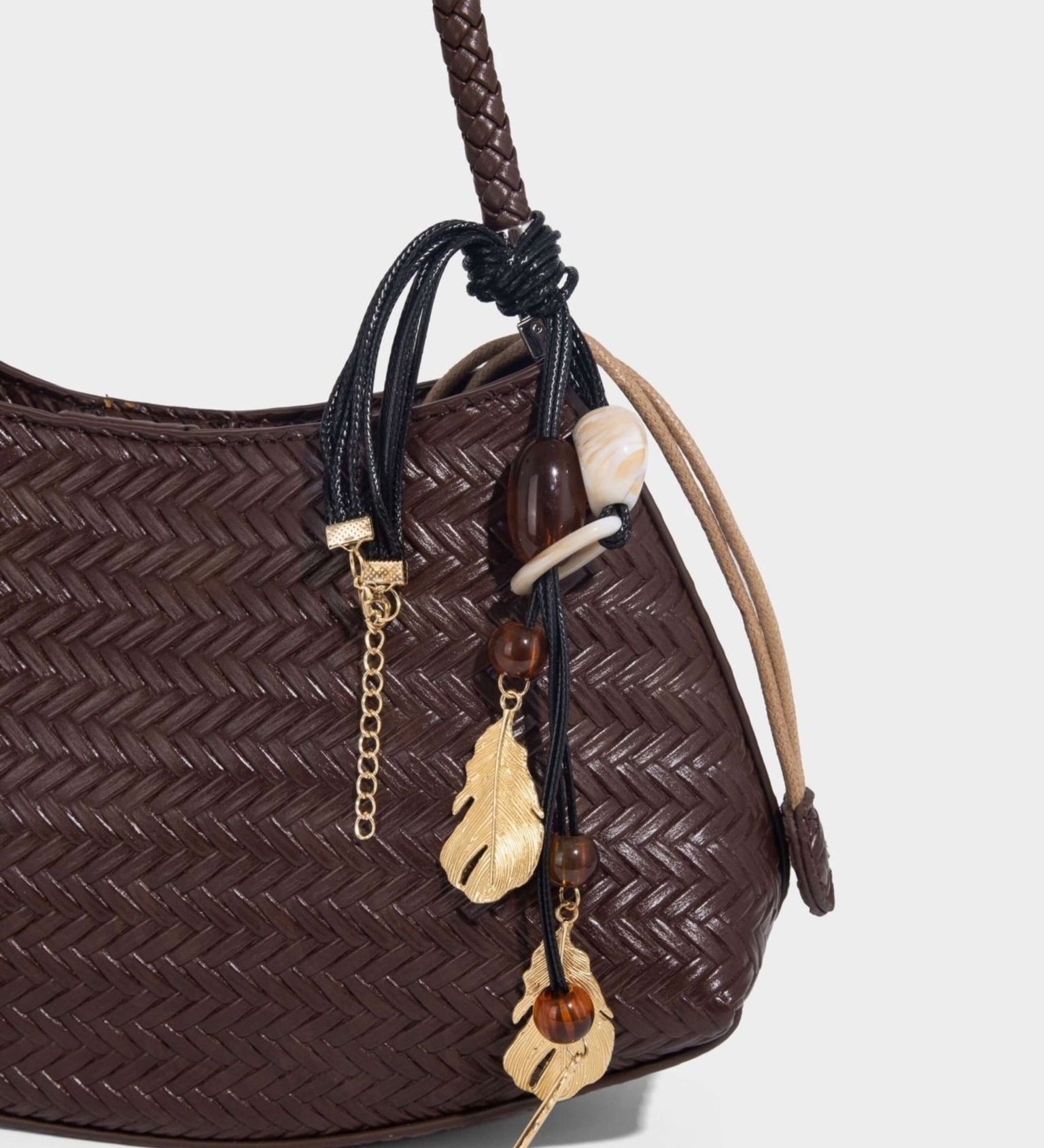 Woven Shoulder Hobo Bag for Women – Chic & Boho - Inspired - in Dark Brown | Arvea Bags