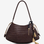 Woven Shoulder Hobo Bag for Women – Chic & Boho - Inspired - in Dark Brown | Arvea Bags