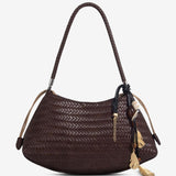 Woven Shoulder Hobo Bag for Women – Chic & Boho - Inspired - in Dark Brown | Arvea Bags