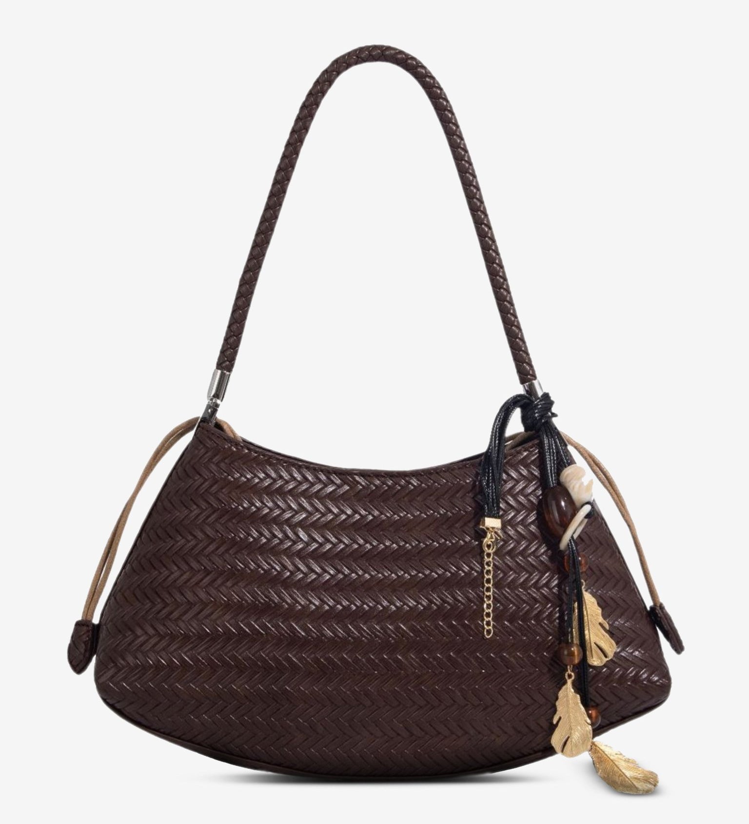 Woven Shoulder Hobo Bag for Women – Chic & Boho - Inspired - in Dark Brown | Arvea Bags