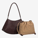 Woven Shoulder Hobo Bag for Women – Chic & Boho - Inspired - in Dark Brown | Arvea Bags