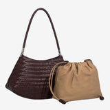 Woven Shoulder Hobo Bag for Women – Chic & Boho - Inspired - in Dark Brown | Arvea Bags