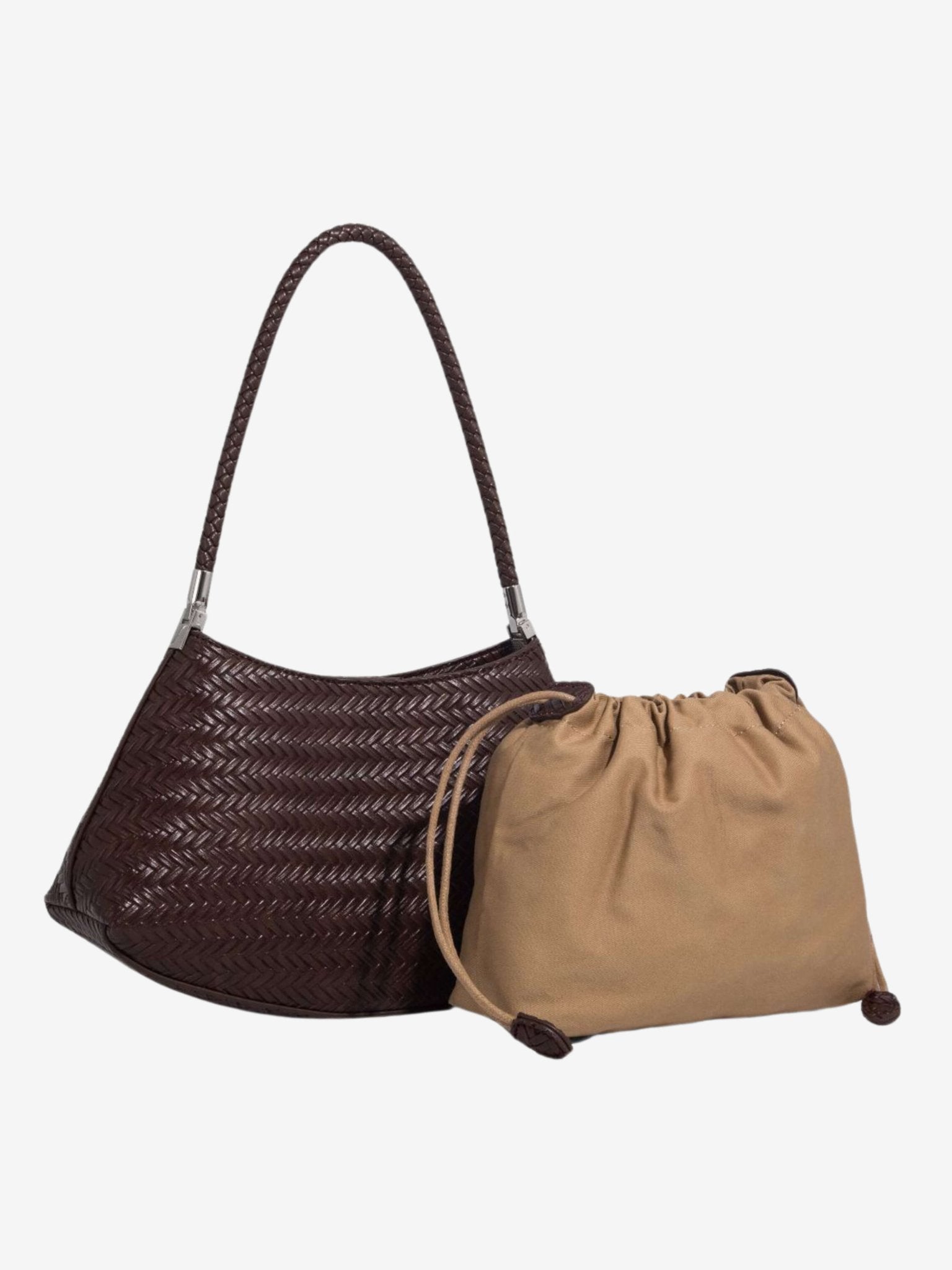 Woven Shoulder Hobo Bag for Women – Chic & Boho - Inspired - in Dark Brown | Arvea Bags