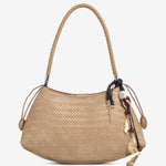 Woven Shoulder Hobo Bag for Women – Chic & Boho - Inspired - in Khaki | Arvea Bags