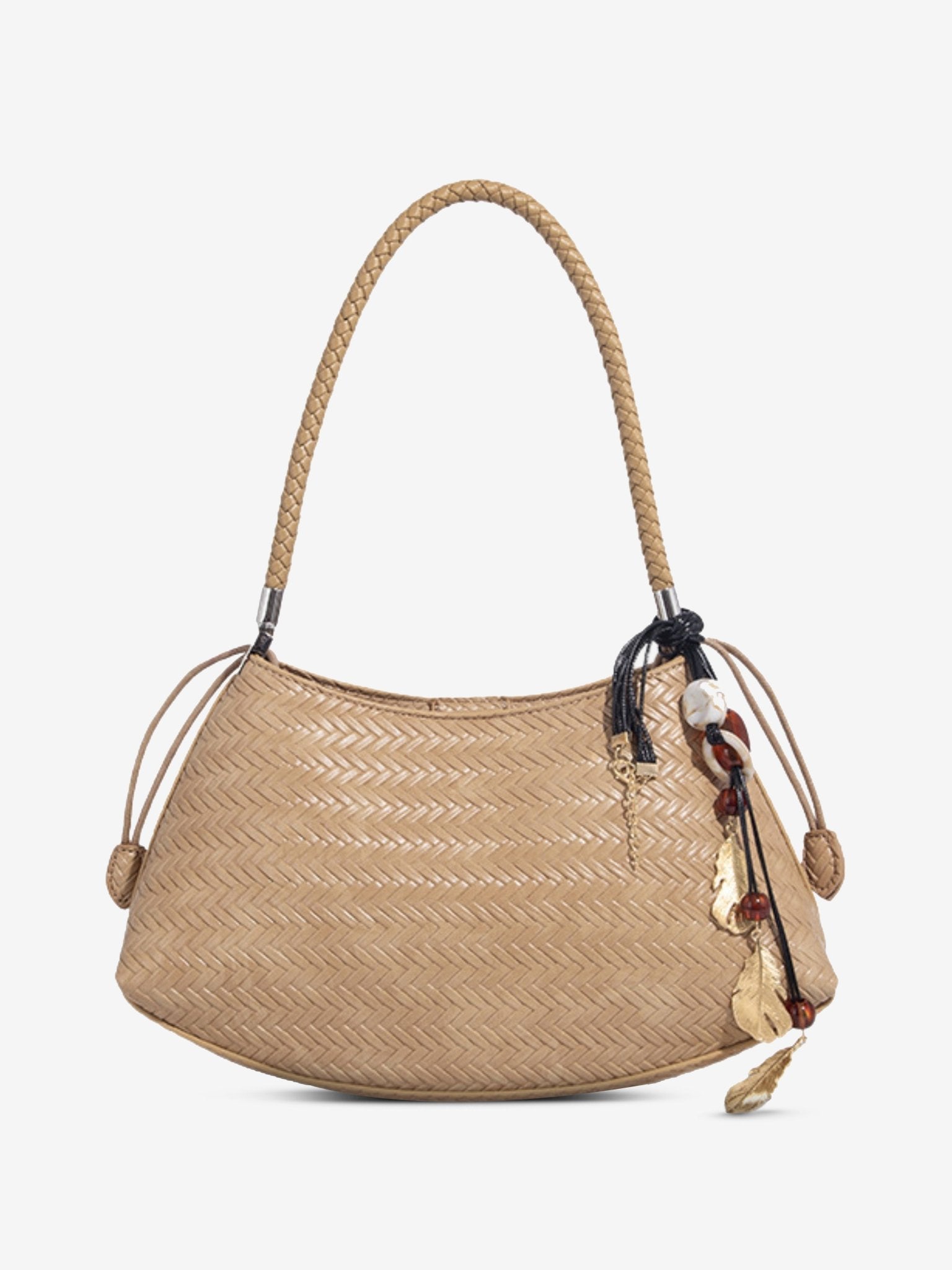 Woven Shoulder Hobo Bag for Women – Chic & Boho - Inspired - in Khaki | Arvea Bags
