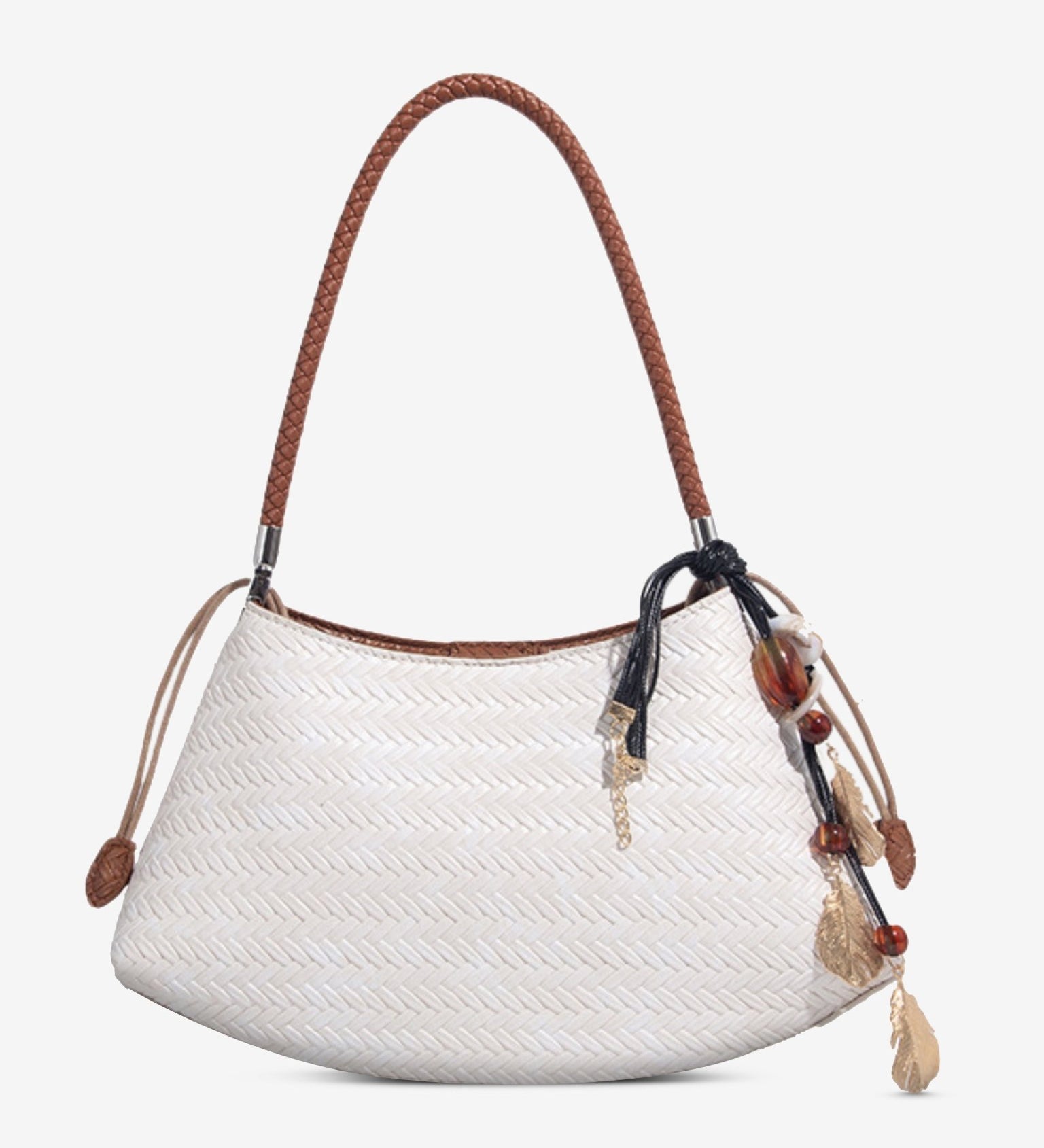 Woven Shoulder Hobo Bag for Women – Chic & Boho - Inspired - in Off White | Arvea Bags