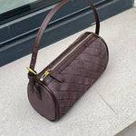 Woven Suede Shoulder Bag – Compact Everyday Handbag with Adjustable Strap - in Beige | Arvea Bags