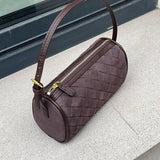 Woven Suede Shoulder Bag – Compact Everyday Handbag with Adjustable Strap - in Beige | Arvea Bags