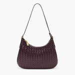 Woven Tote Bag with Zip Closure – Elegant Vegan Leather Shoulder Handbag - in Brown | Arvea Bags