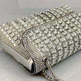 Xandelle | Turquoise Crystal Embellished Shoulder Bag – Vibrant Glamour - in Silver | Arvea Bags