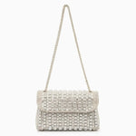 Xandelle | Turquoise Crystal Embellished Shoulder Bag – Vibrant Glamour - in Silver | Arvea Bags