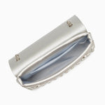 Xandelle | Turquoise Crystal Embellished Shoulder Bag – Vibrant Glamour - in Silver | Arvea Bags
