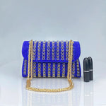 Xandelle | Turquoise Crystal Embellished Shoulder Bag – Vibrant Glamour - in Teal | Arvea Bags