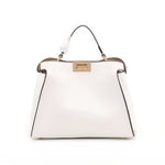 Xylora | White Structured Leather Tote – Elegant & Timeless - in Light Beige | Arvea Bags