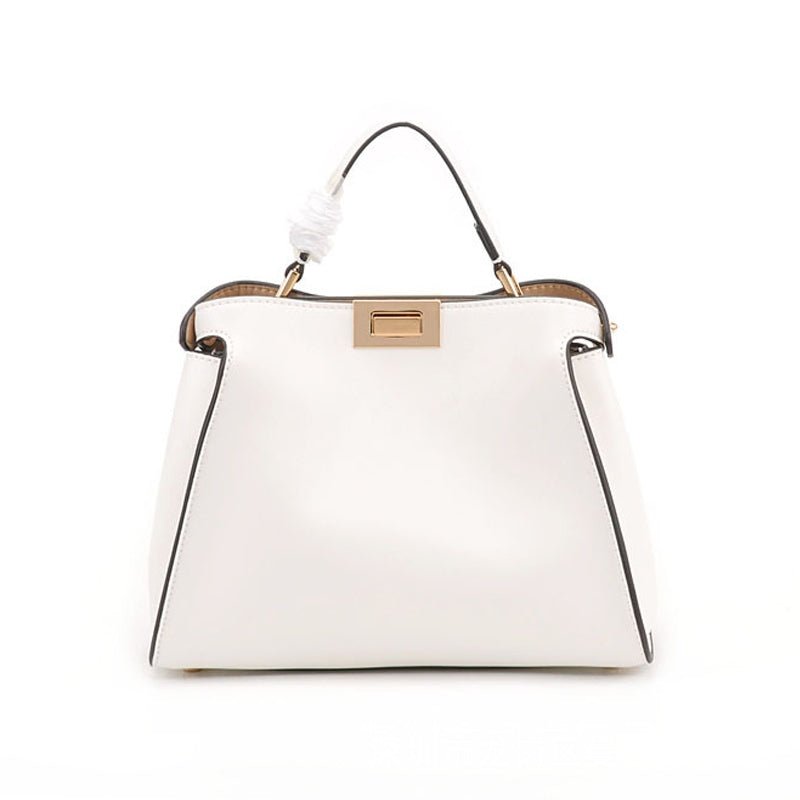 Xylora | White Structured Leather Tote – Elegant & Timeless - in Light Beige | Arvea Bags