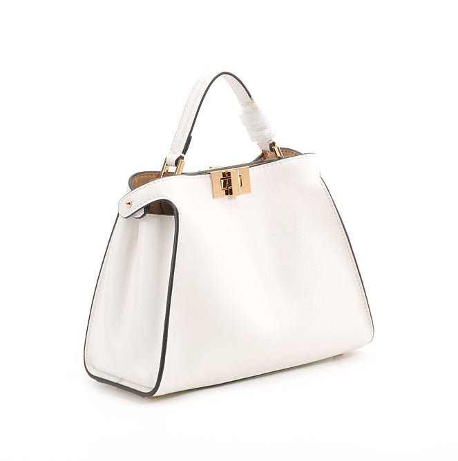 Xylora | White Structured Leather Tote – Elegant & Timeless - in Light Beige | Arvea Bags