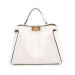 Xylora | White Structured Leather Tote – Elegant & Timeless - in Light Beige | Arvea Bags