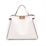 Xylora | White Structured Leather Tote – Elegant & Timeless - in Light Beige | Arvea Bags