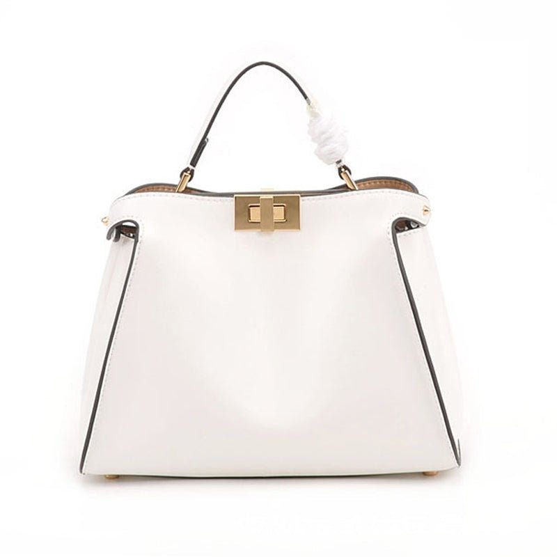 Xylora | White Structured Leather Tote – Elegant & Timeless - in Light Beige | Arvea Bags