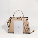 Xylora | White Structured Leather Tote – Elegant & Timeless - in Light Beige | Arvea Bags