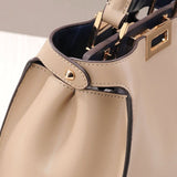 Xylora | White Structured Leather Tote – Elegant & Timeless - in Light Beige | Arvea Bags