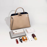 Xylora | White Structured Leather Tote – Elegant & Timeless - in Light Beige | Arvea Bags