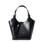 Ylani | Chic Black Leather Bucket Bag - in Black | Arvea Bags