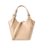 Ylani | Chic Black Leather Bucket Bag - in Light Brown | Arvea Bags