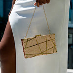 Zara | Gold Geometric Metallic Evening Clutch – Modern Chic - in | Arvea Bags