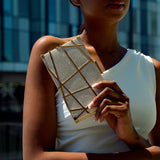 Zara | Gold Geometric Metallic Evening Clutch – Modern Chic - in | Arvea Bags