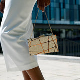 Zara | Gold Geometric Metallic Evening Clutch – Modern Chic - in | Arvea Bags