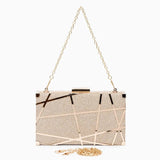 Zara | Gold Geometric Metallic Evening Clutch – Modern Chic - in | Arvea Bags