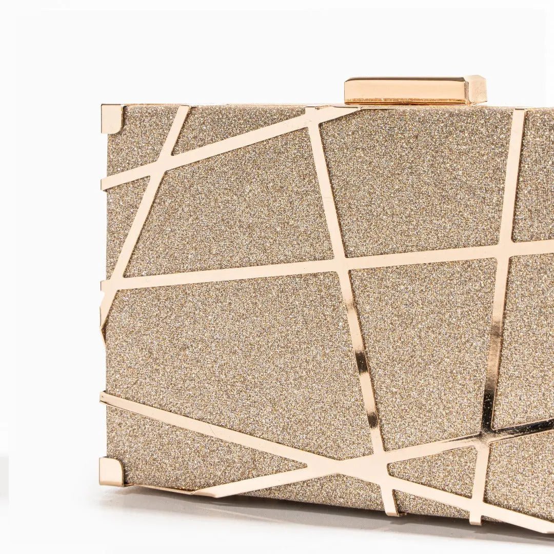 Zara | Gold Geometric Metallic Evening Clutch – Modern Chic - in | Arvea Bags