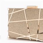 Zara | Gold Geometric Metallic Evening Clutch – Modern Chic - in | Arvea Bags