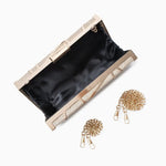 Zara | Gold Geometric Metallic Evening Clutch – Modern Chic - in | Arvea Bags