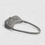 Zara | Grey Buckle Accent Shoulder Bag – Edgy & Chic - in Grey | Arvea Bags