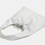 Zarevia | Luxe White Leather Knot Bag – Minimal & Elegant - in Black | Arvea Bags