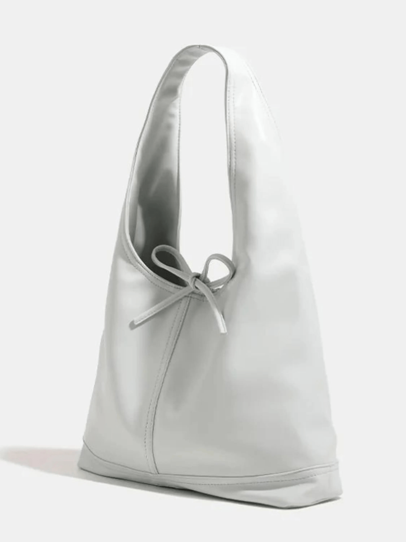 Zarevia | Luxe White Leather Knot Bag – Minimal & Elegant - in Black | Arvea Bags