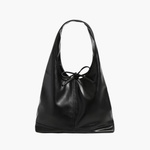Zarevia | Luxe White Leather Knot Bag – Minimal & Elegant - in Black | Arvea Bags