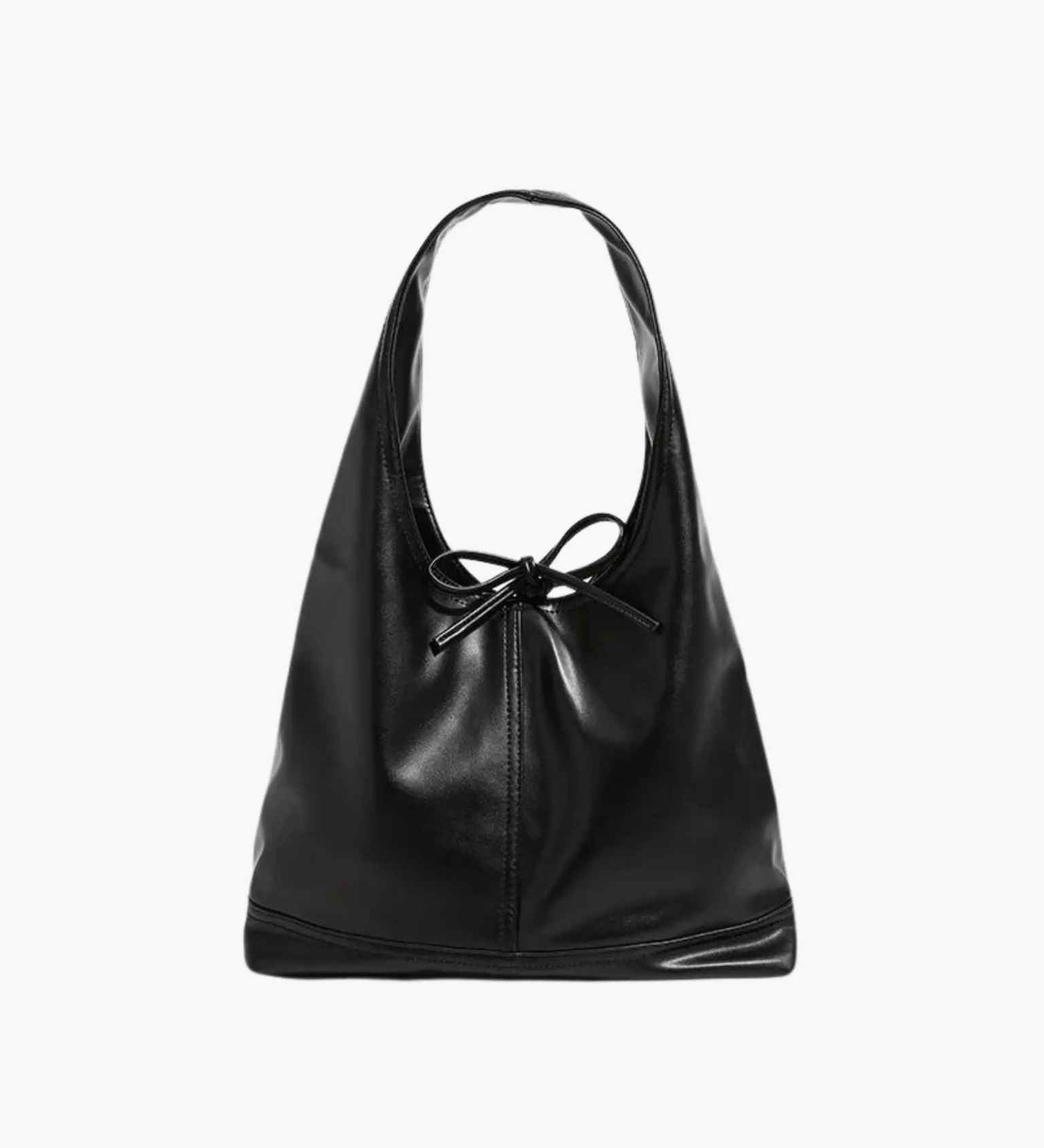 Zarevia | Luxe White Leather Knot Bag – Minimal & Elegant - in Black | Arvea Bags
